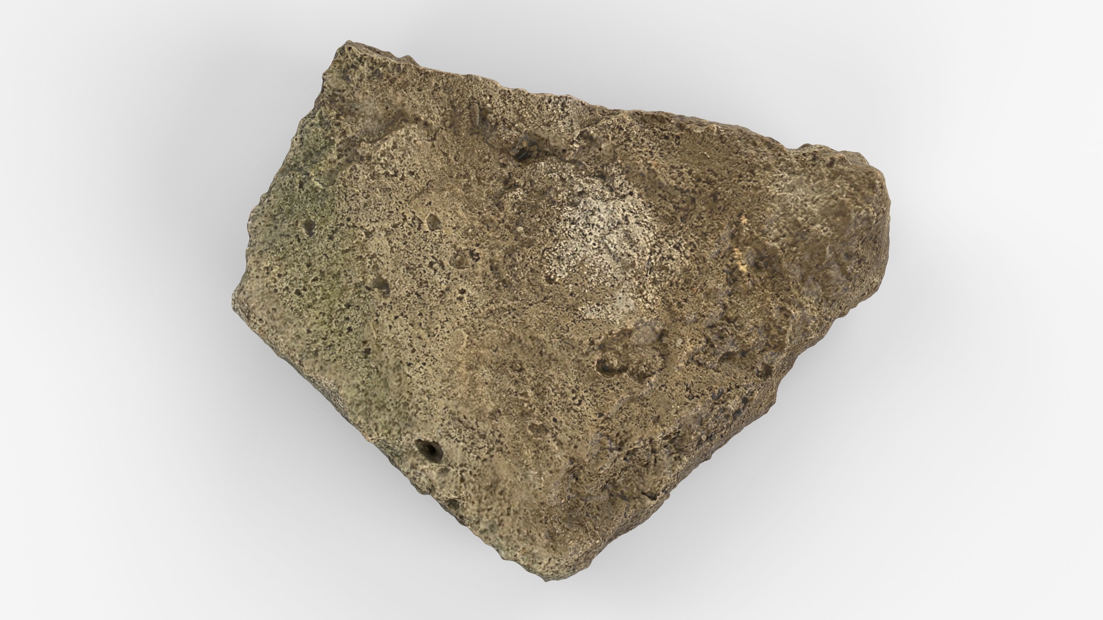 Photorealistic 3D scan of rock stone Low-poly 3D model_1