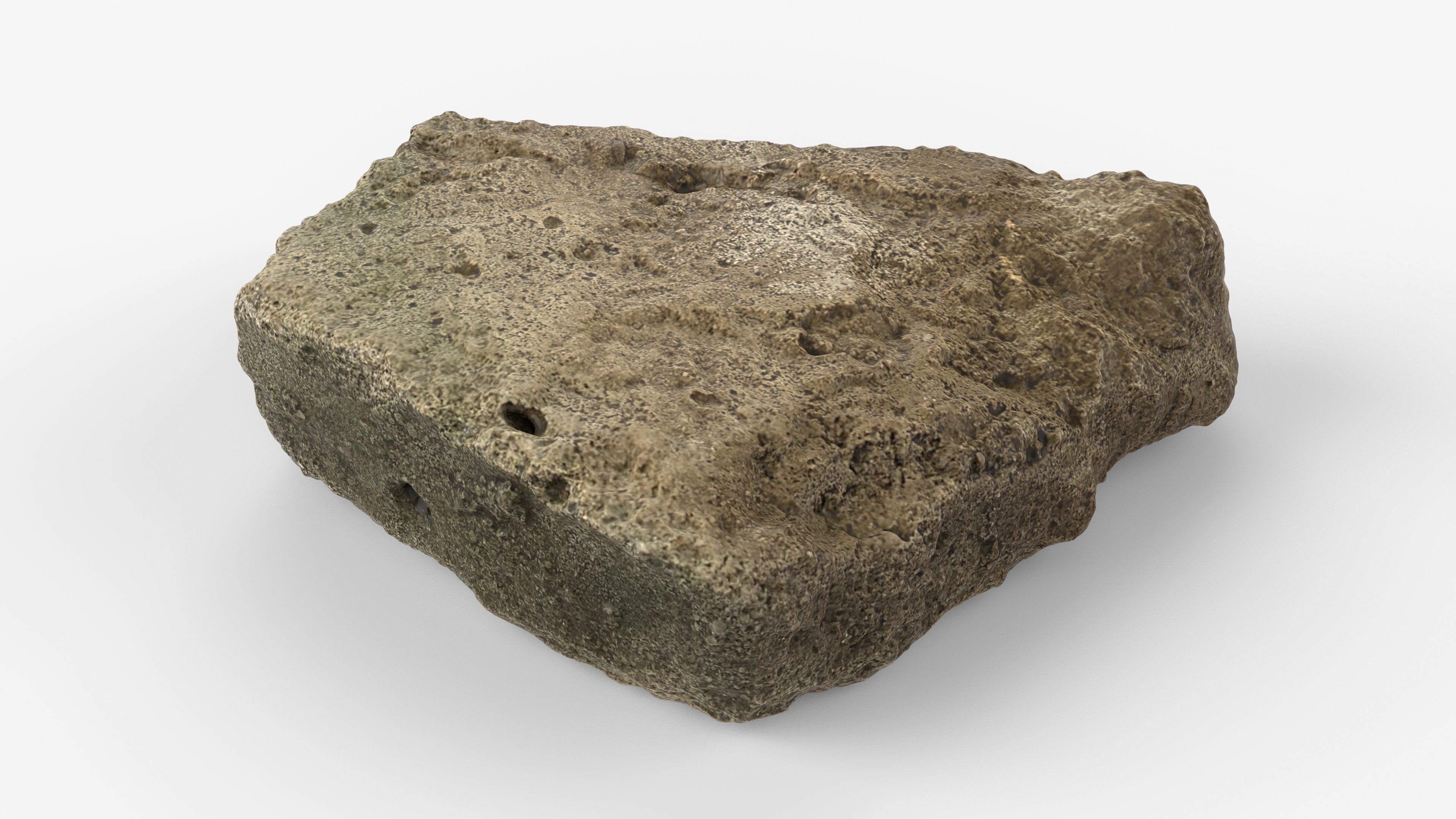Photorealistic 3D scan of rock stone Low-poly 3D model_10