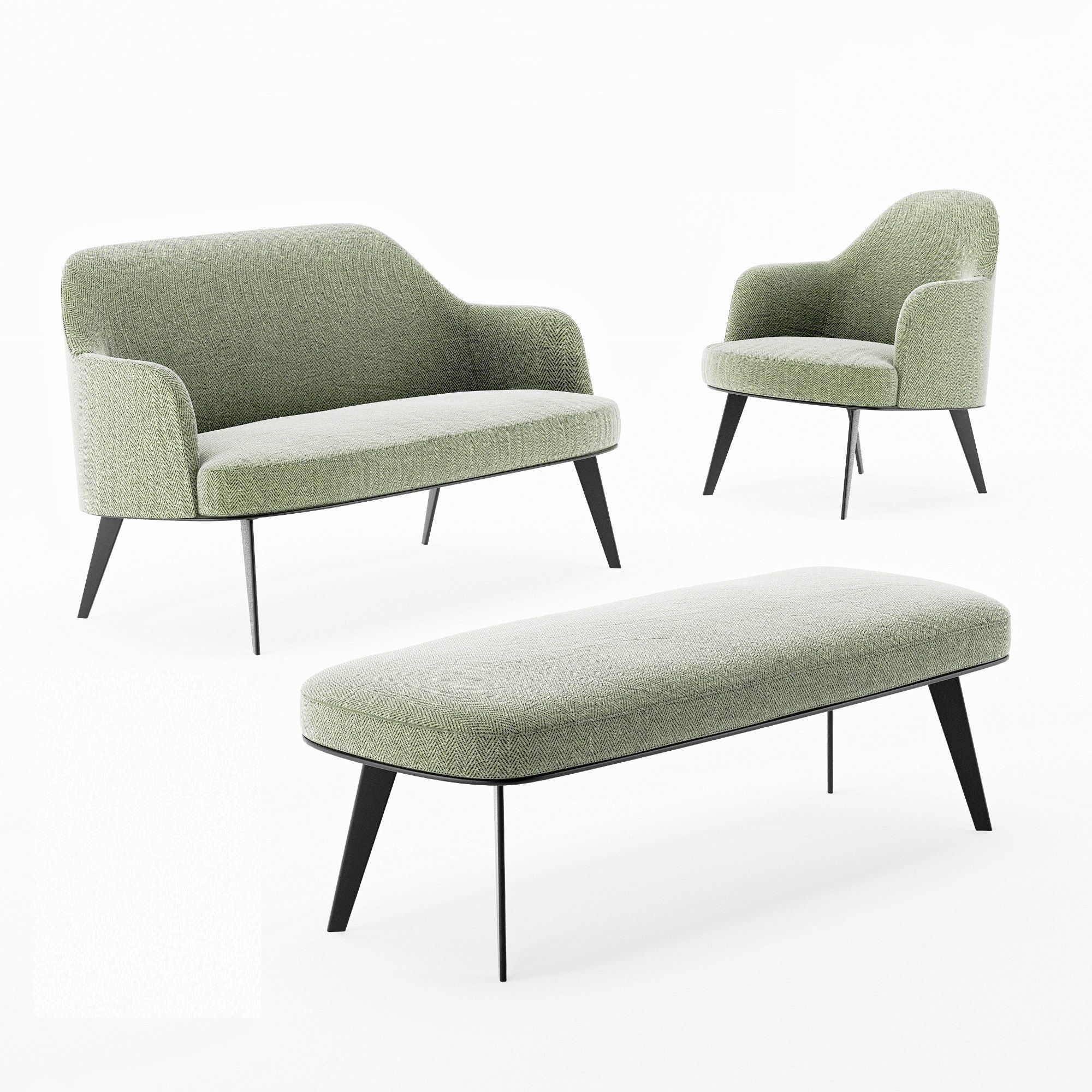 home chair Low-poly 3D model_4