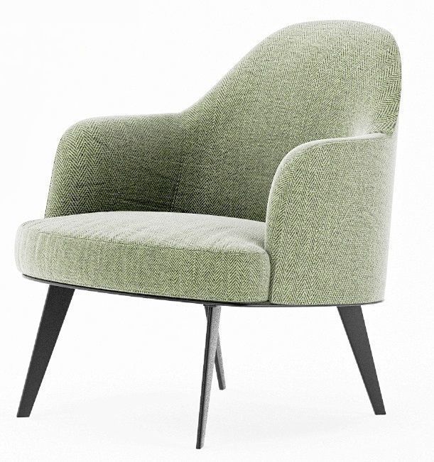 home chair Low-poly 3D model_2