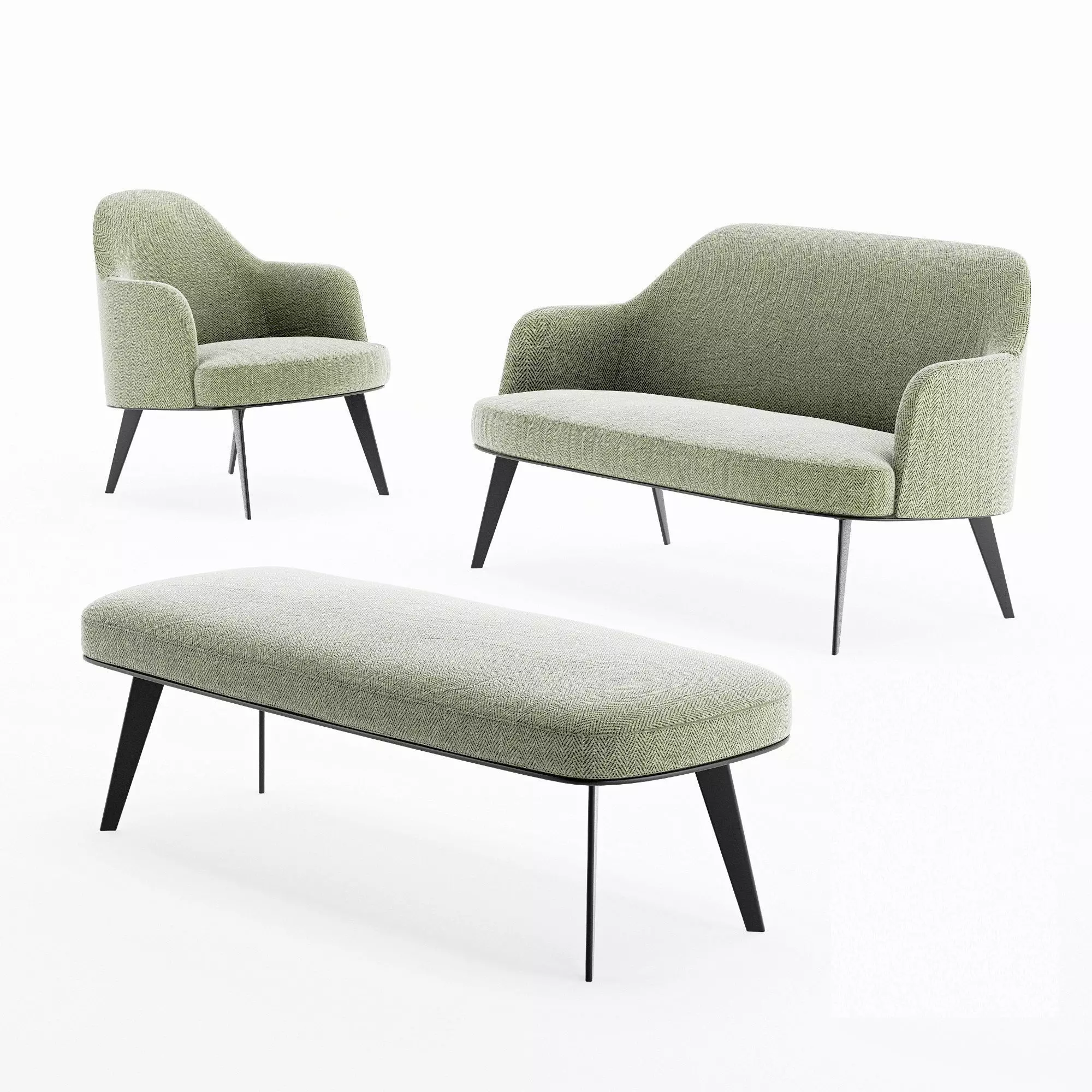 home chair Low-poly 3D model_0