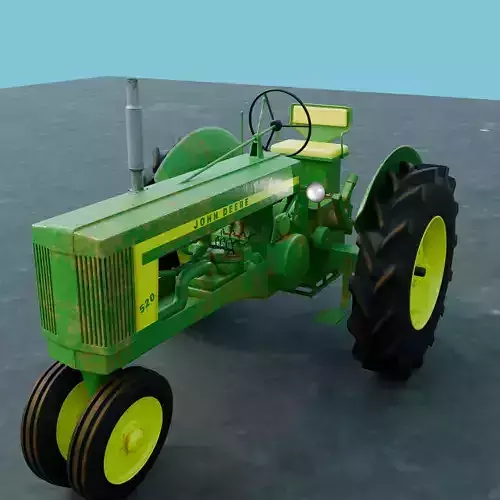 Old John Deere 520 Tractor 3D model