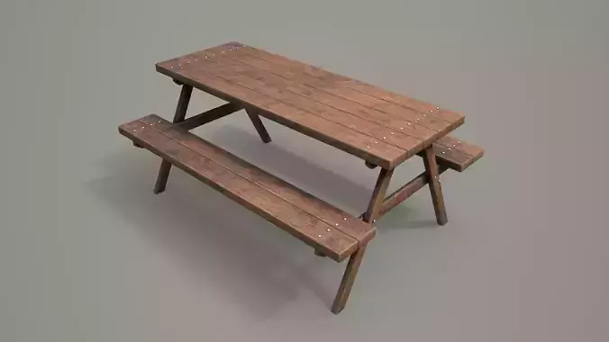 Outdoor Bench -LOD1-2-3 Shadow Proxy  - Game Ready