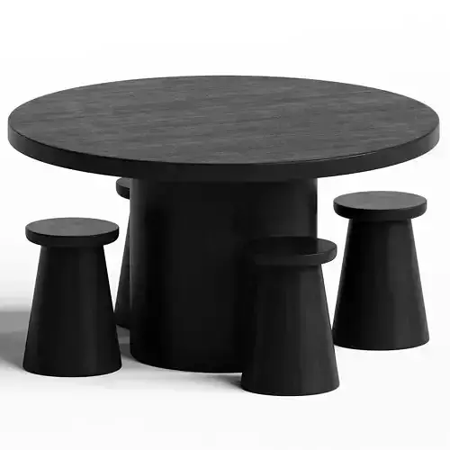 Note Stool Modern Round Dining Table