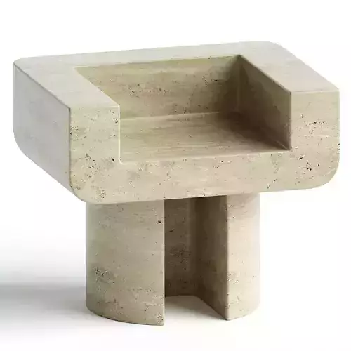 M 001 Chair by Monolith Studio Travertine