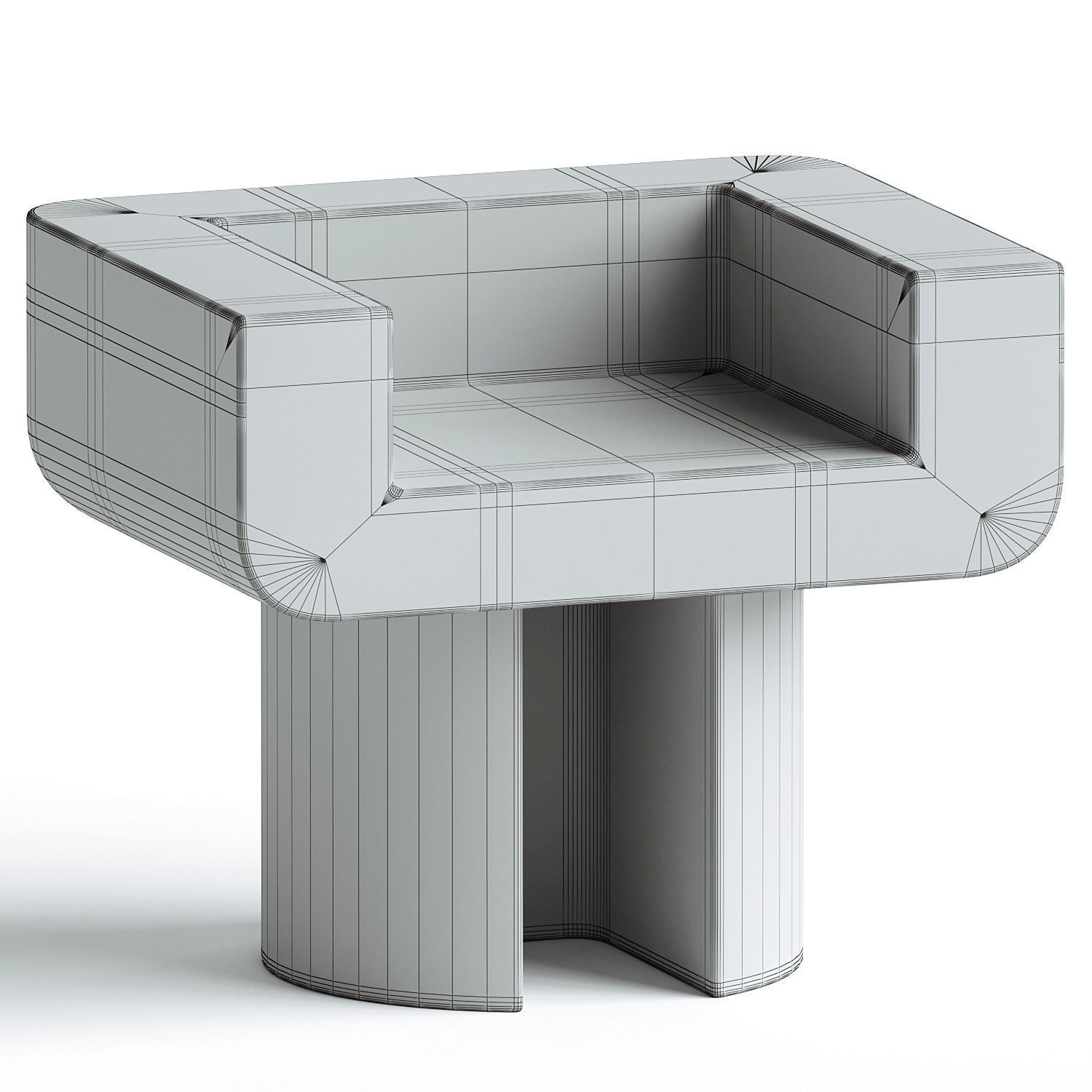 M 001 Chair by Monolith Studio Travertine 3D model_2