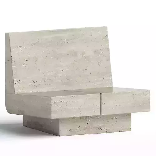 M 007 Lounge Chair by Monolith Studio  Travertine