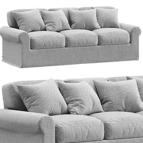 Buchanan Roll Arm Slipcovered Sofa 3 seater
