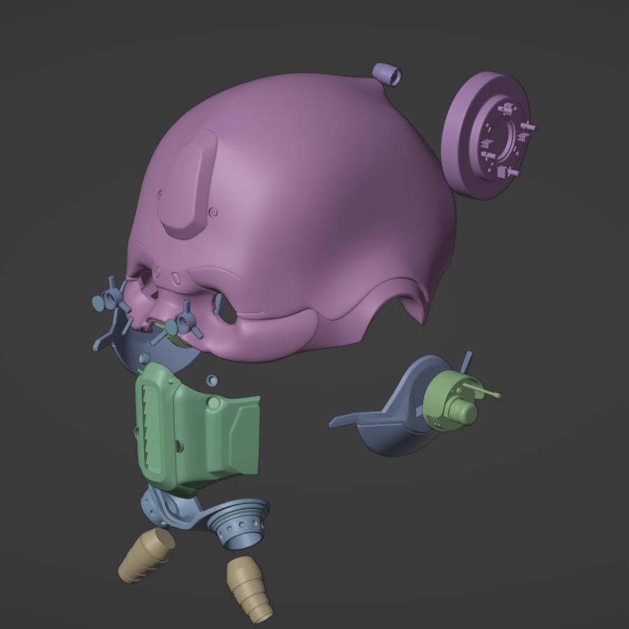 Tognath Helmet Cosplay STL 3d print file 3D print model_3