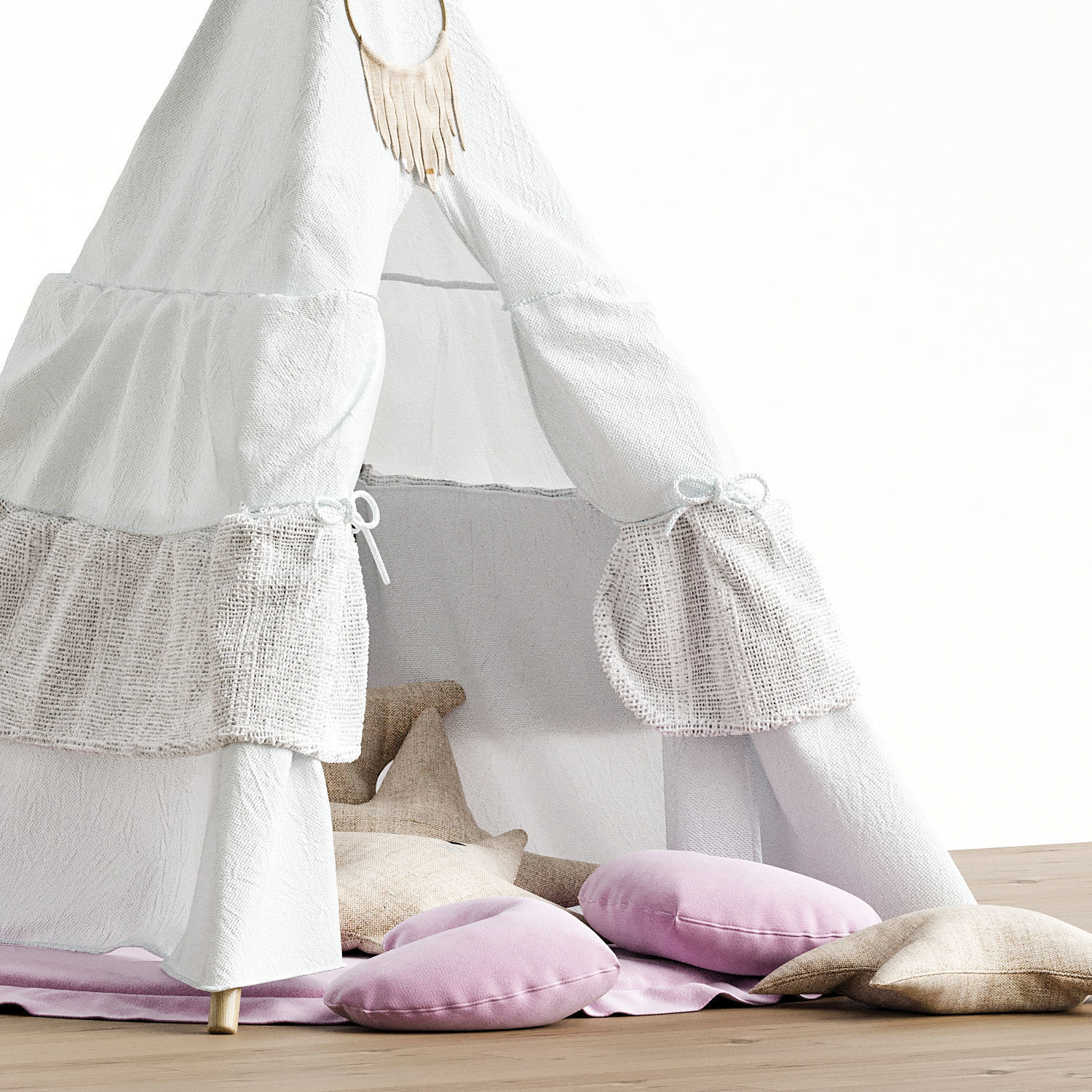 Childs teepee White Angel Set 3D model_2