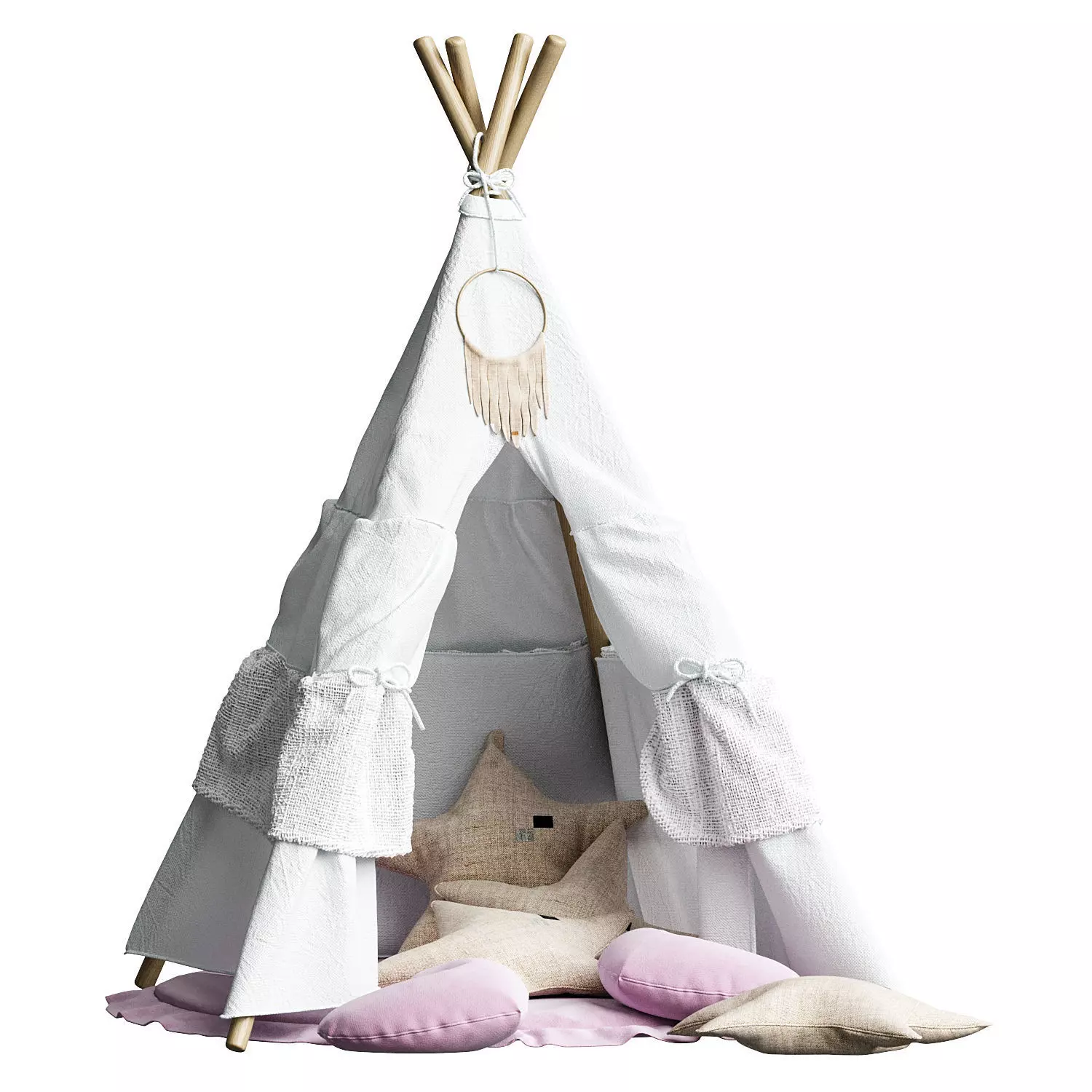 Childs teepee White Angel Set 3D model_0