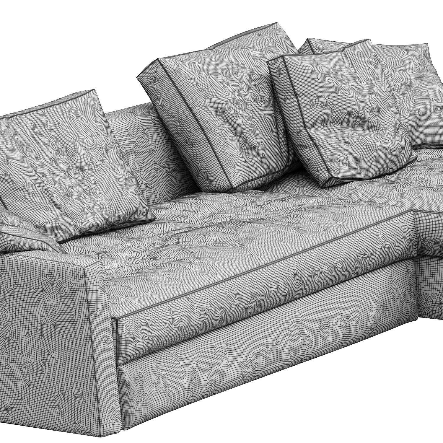 Adagio modular sofa by Flexform N1 3D model_3