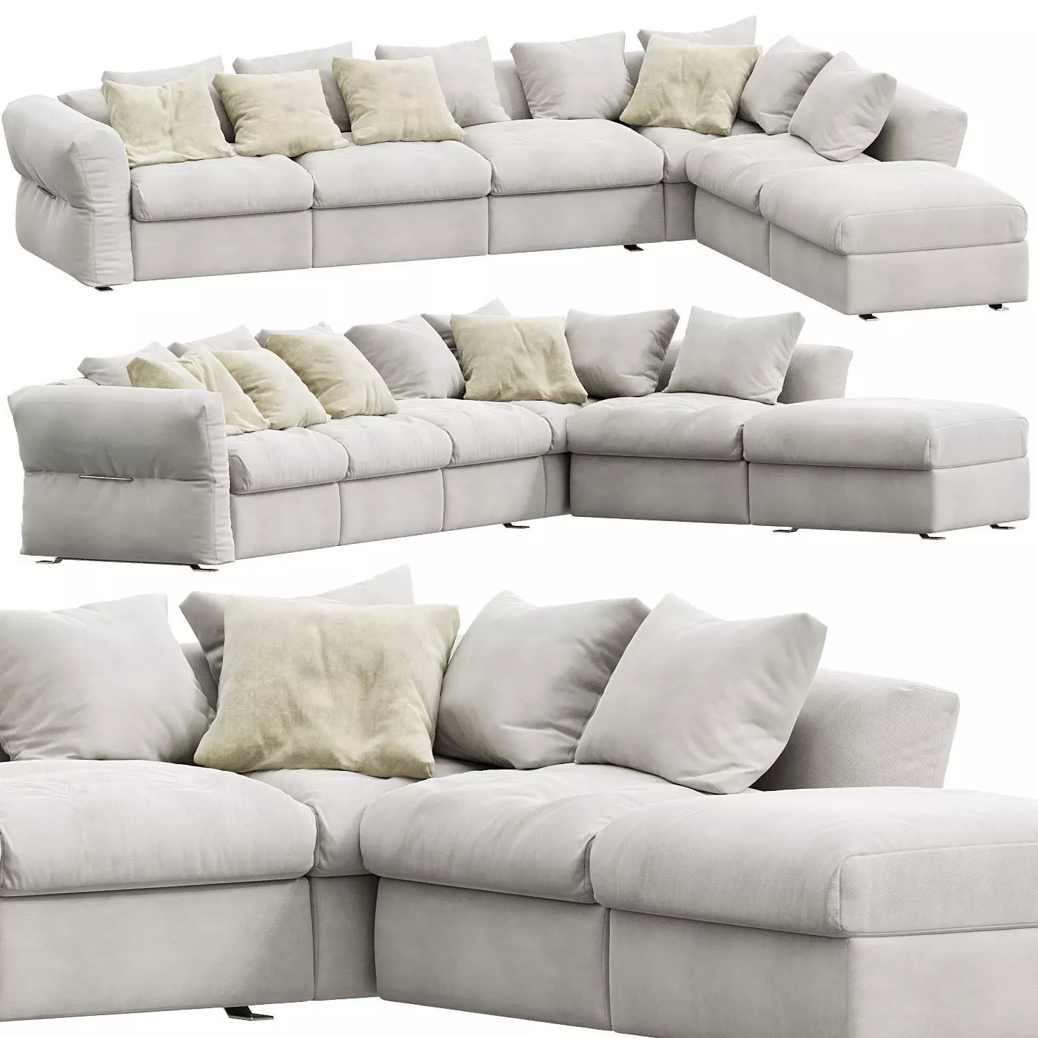 Newbridge Corner Sofawith ottoman by Flexform 3D model_0