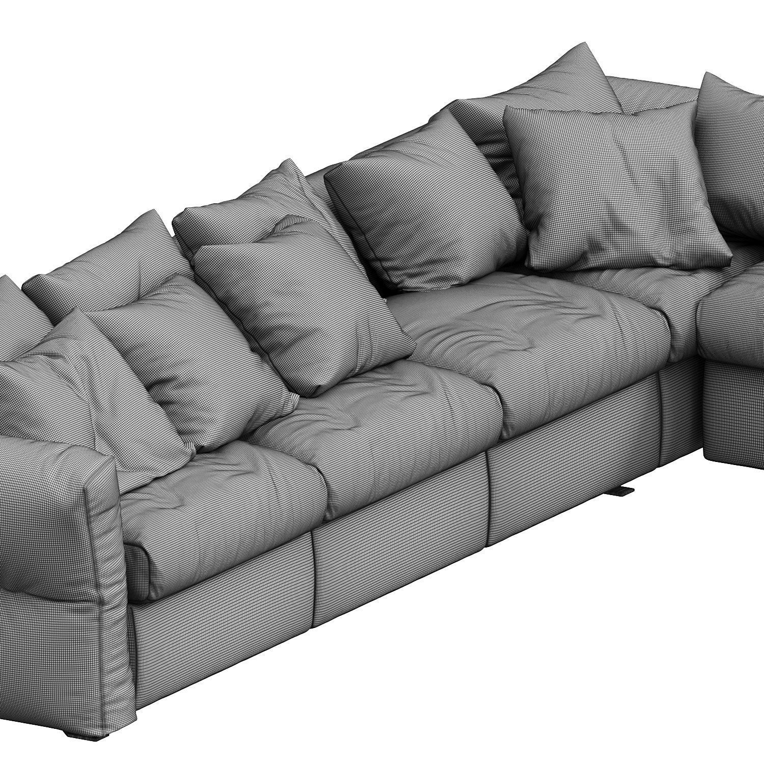 Newbridge Corner Sofawith ottoman by Flexform 3D model_3