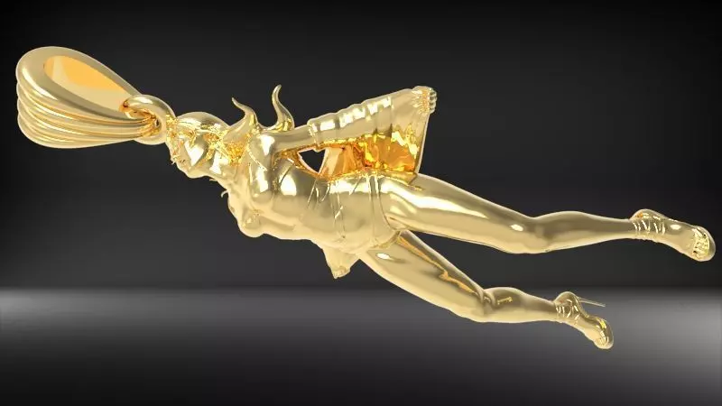 Stripper woman in high heels stockings Pendant Necklace Jewelry 3D print model