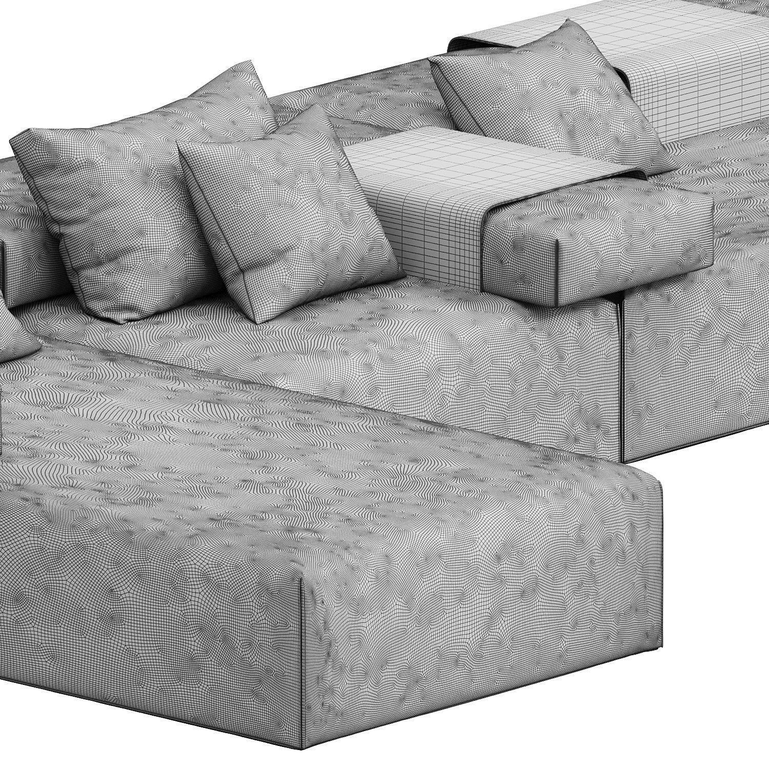 CINDER BLOCK modular sofa design Luca Nichetto Combination 03 3D model_2