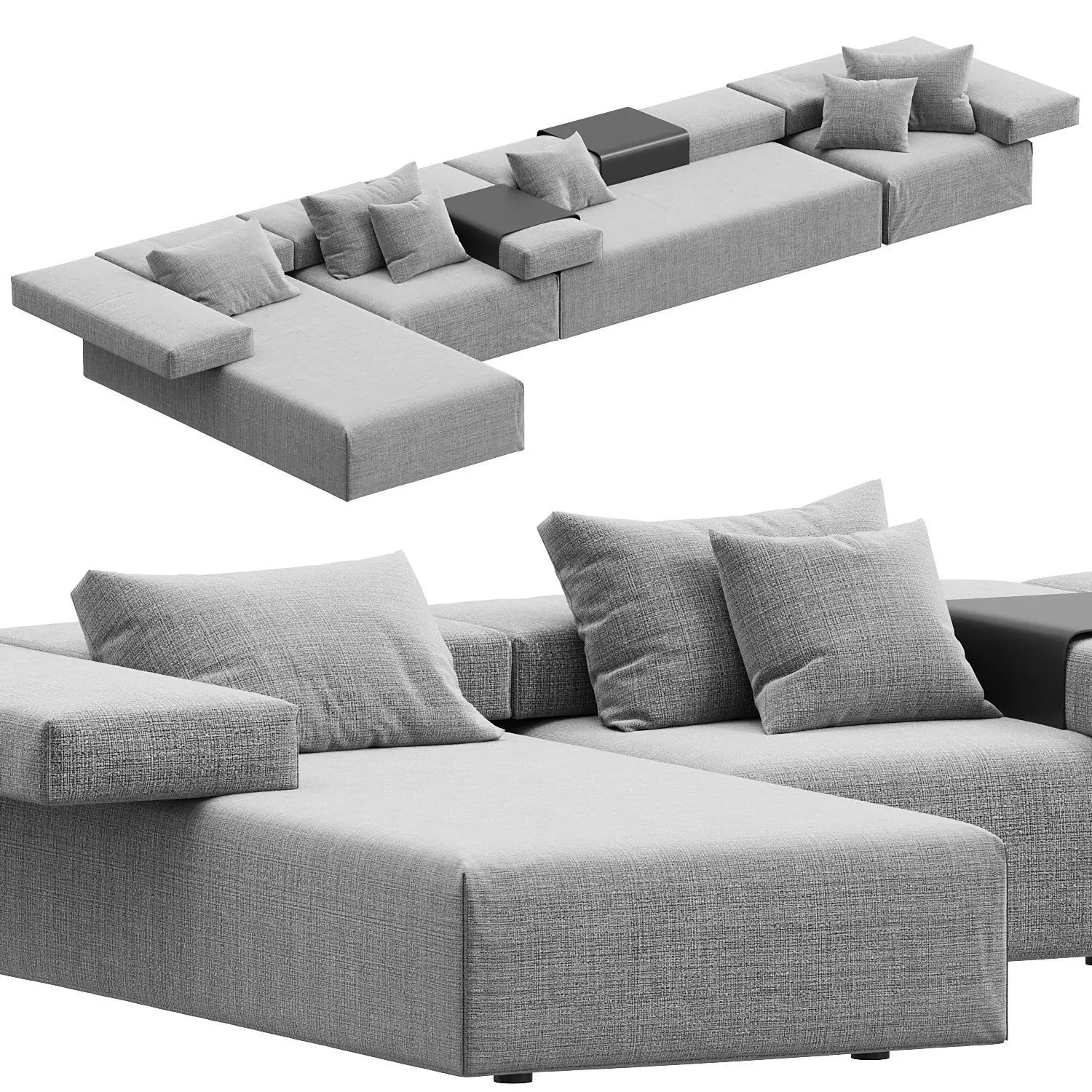CINDER BLOCK modular sofa design Luca Nichetto Combination 03 3D model_0