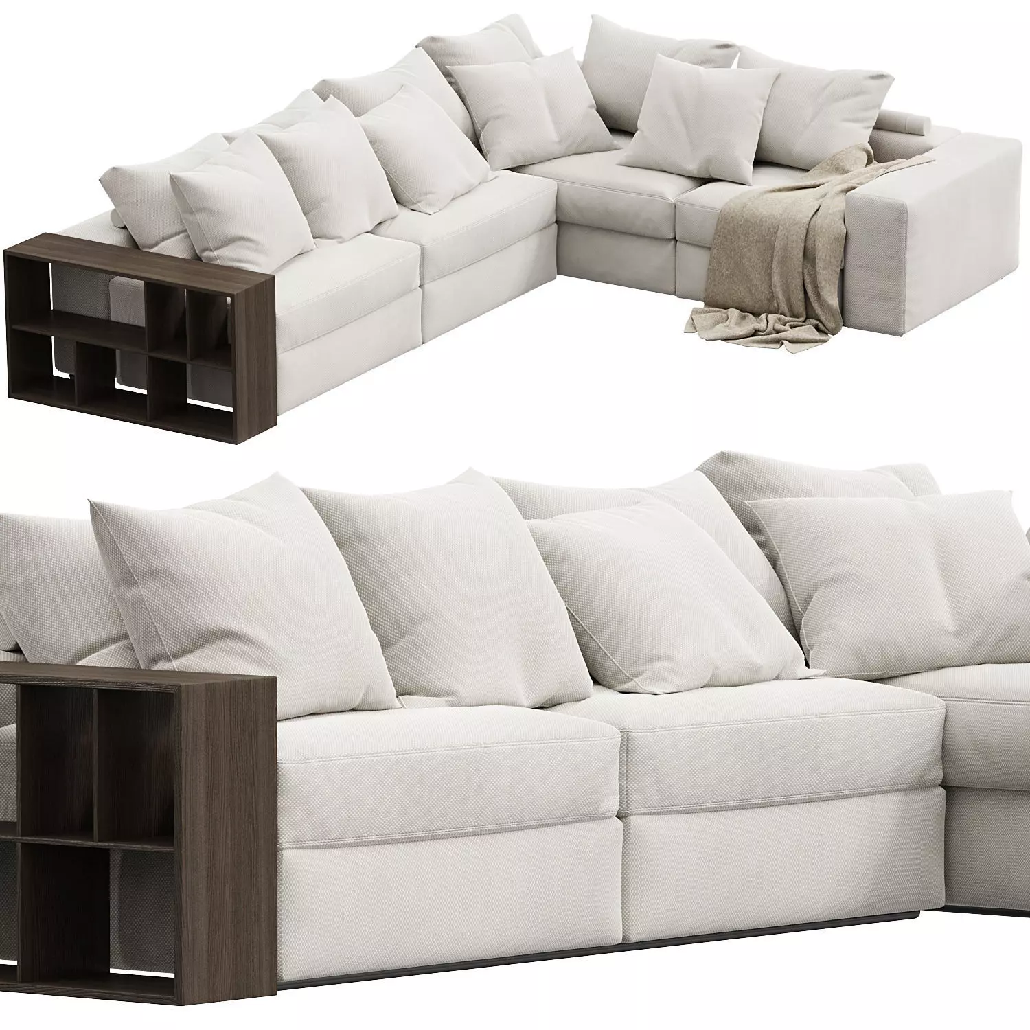 Groundpiece modular sofa by Flexform 11MXB 3D model_0