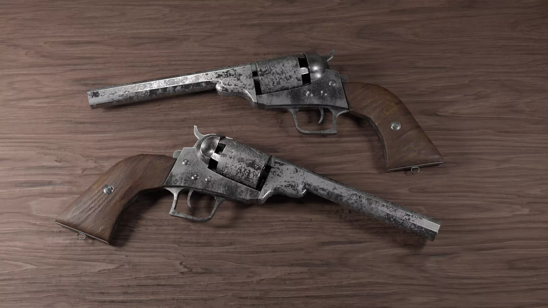 Dragoon colt gun Low-poly 3D model_0