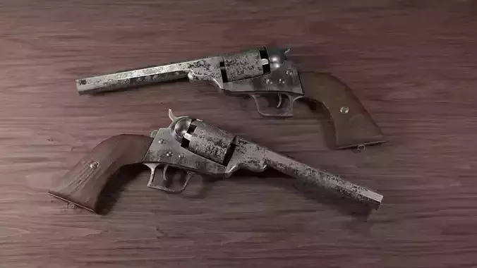 Dragoon colt gun Low-poly 3D model