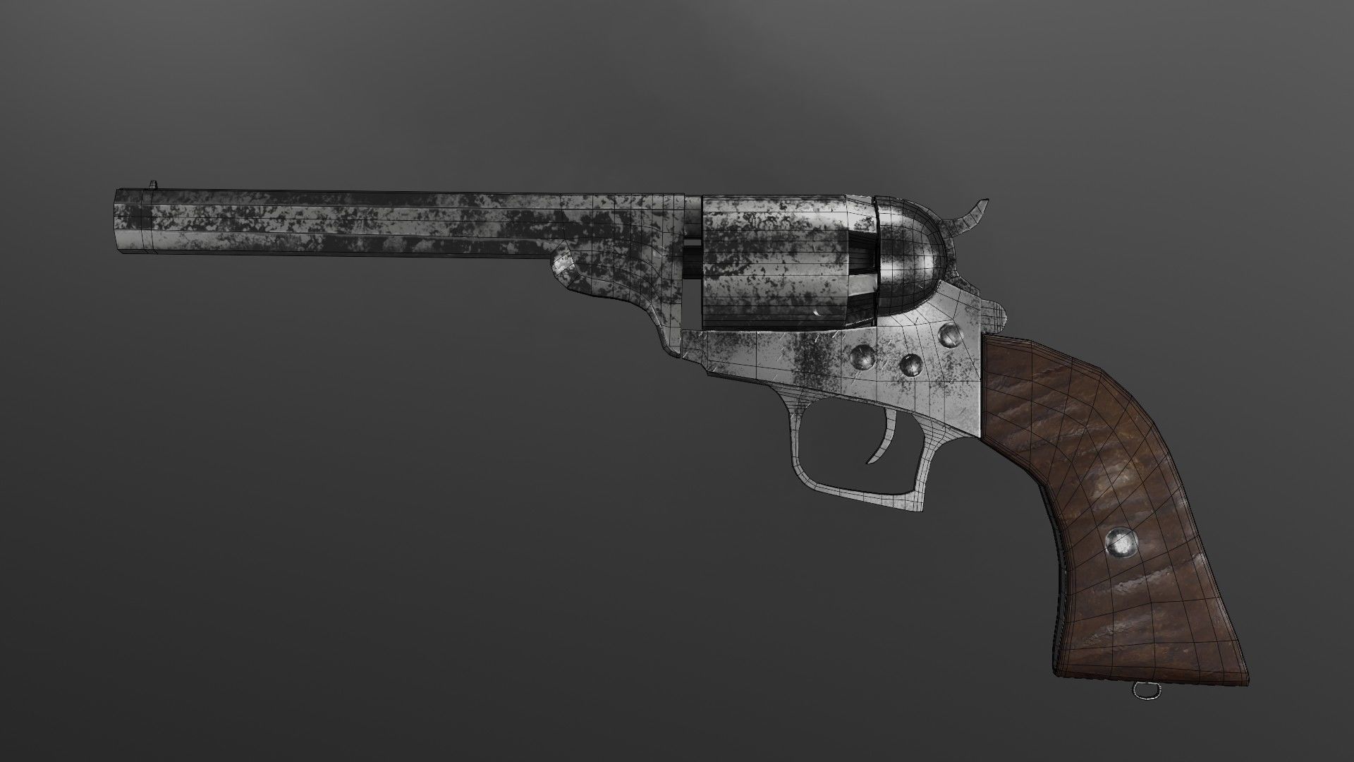 Dragoon colt gun Low-poly 3D model_4