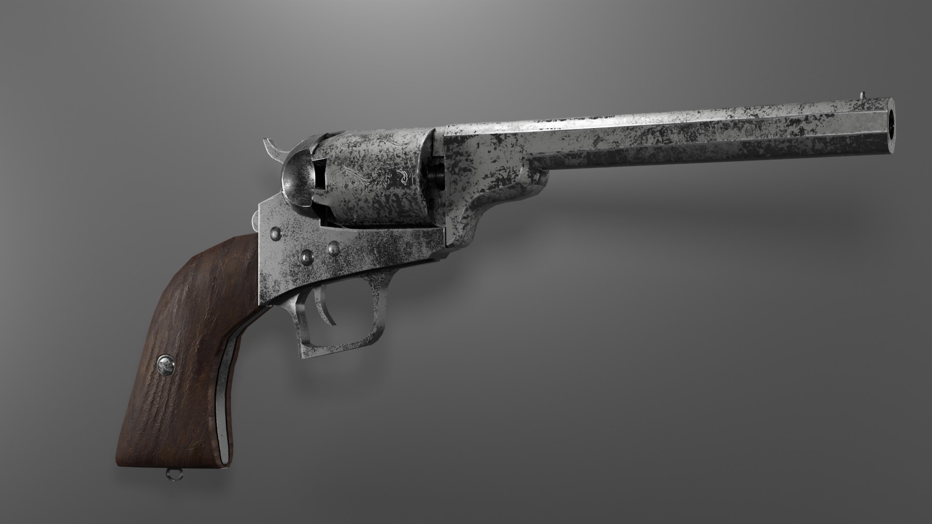Dragoon colt gun Low-poly 3D model_1