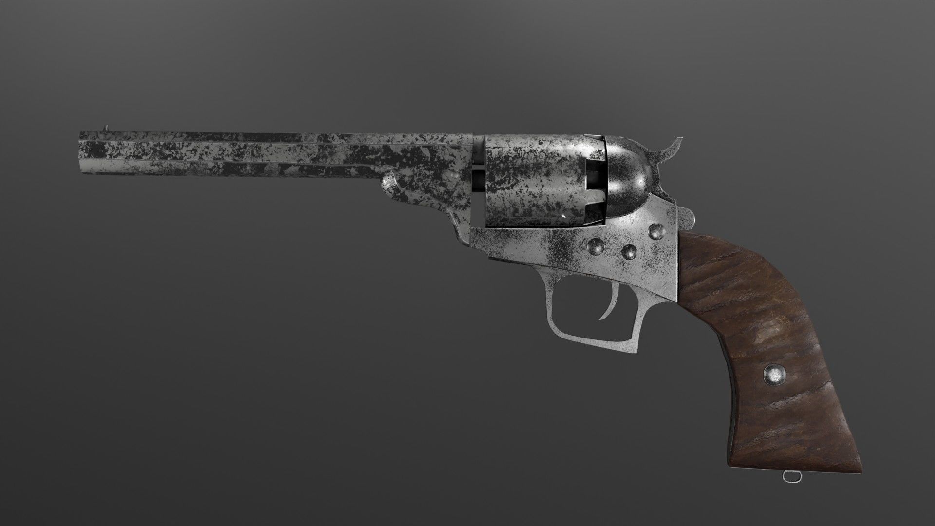 Dragoon colt gun Low-poly 3D model_3