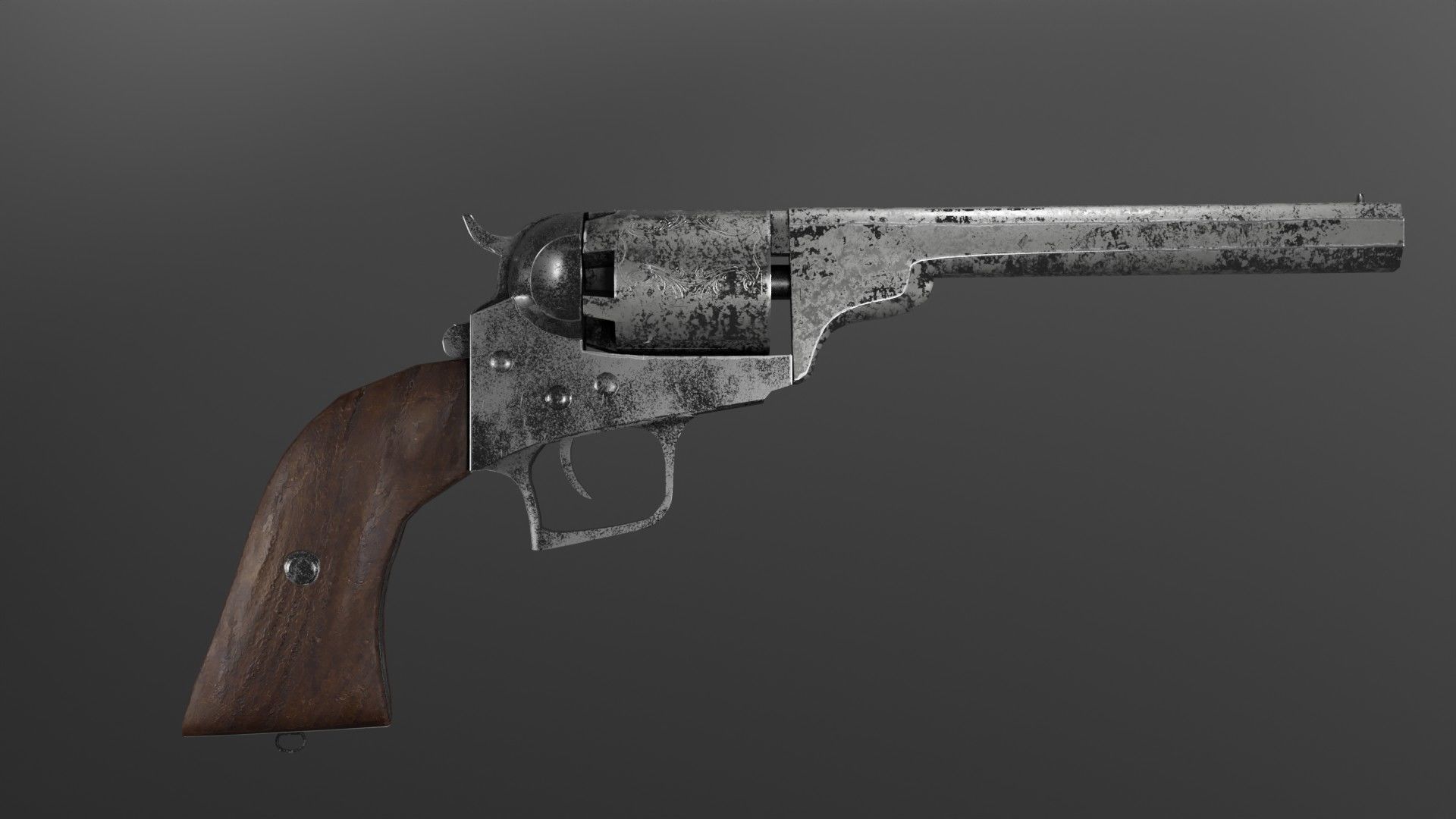 Dragoon colt gun Low-poly 3D model_2