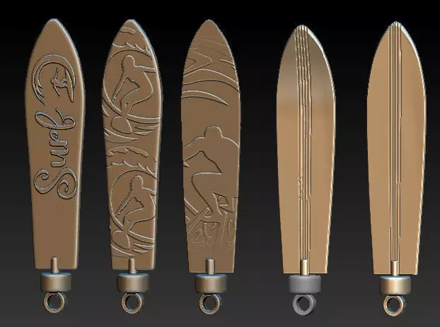 Surfboards keychains earrings pendants 3D print model