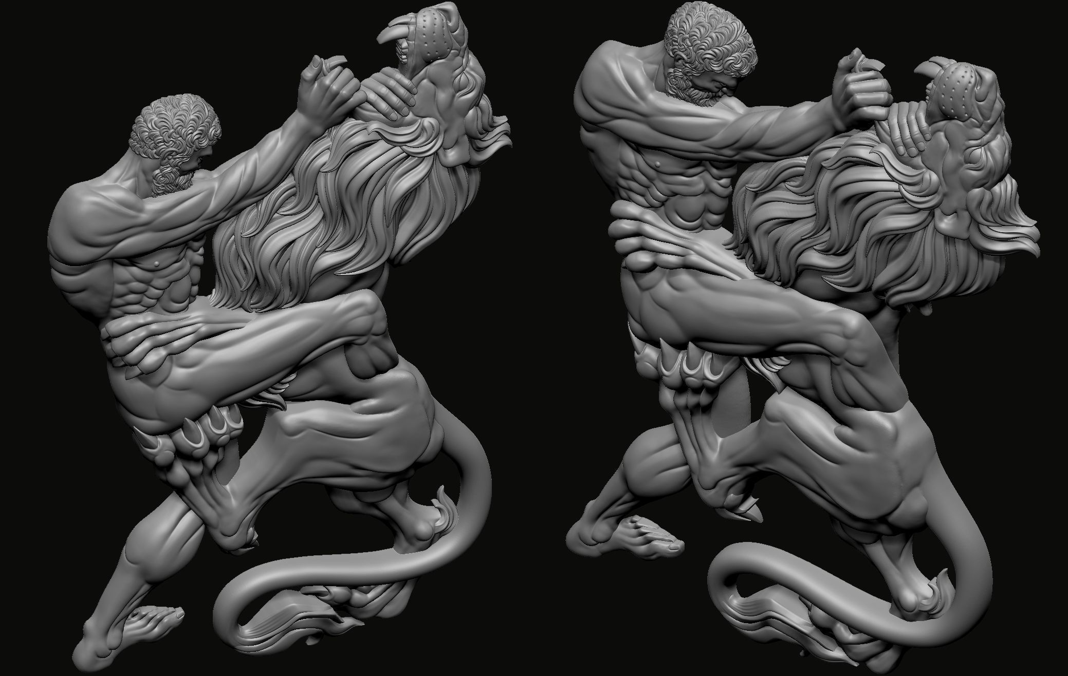 Hercules and the Nemean Lion 3D print model_7