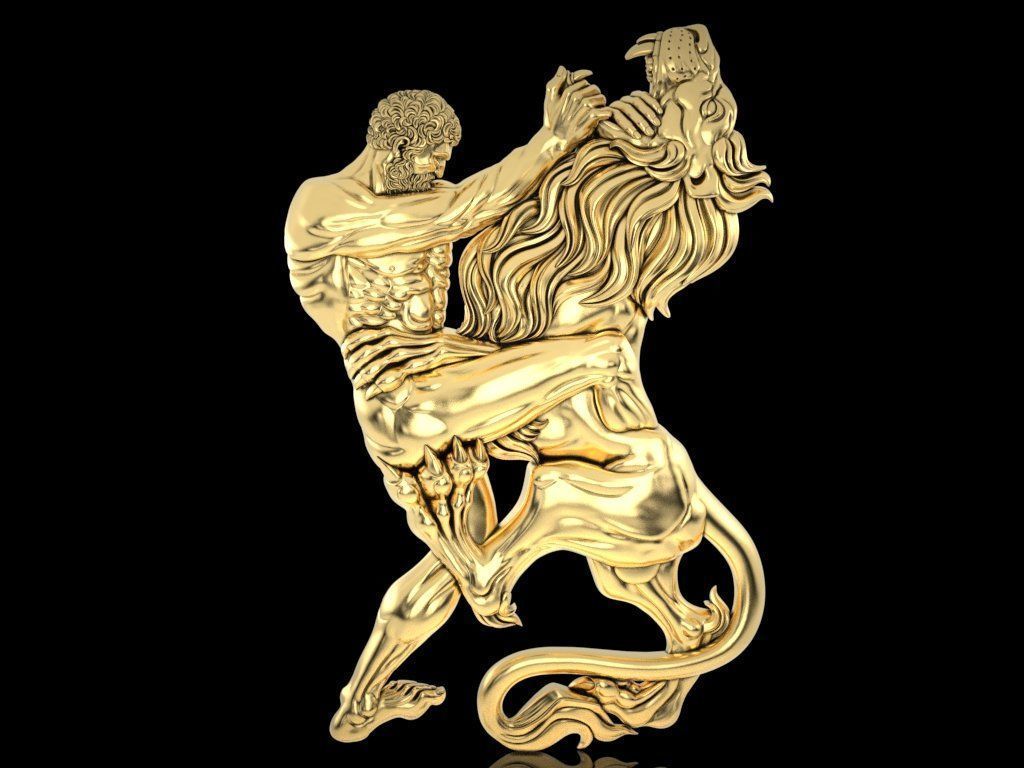 Hercules and the Nemean Lion 3D print model_3