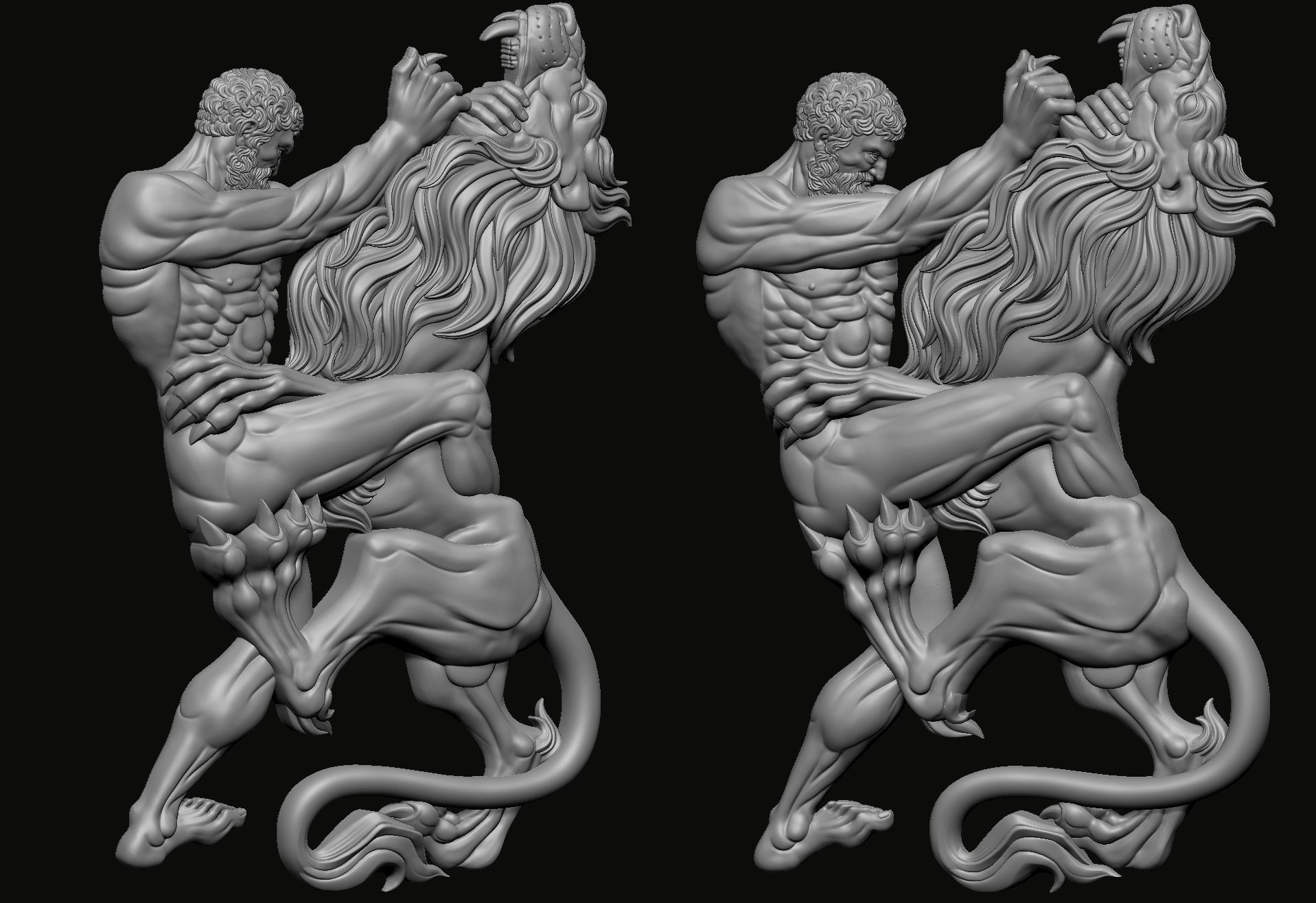 Hercules and the Nemean Lion 3D print model_5
