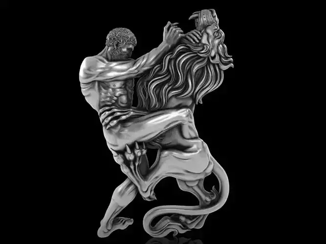 Hercules and the Nemean Lion 3D print model