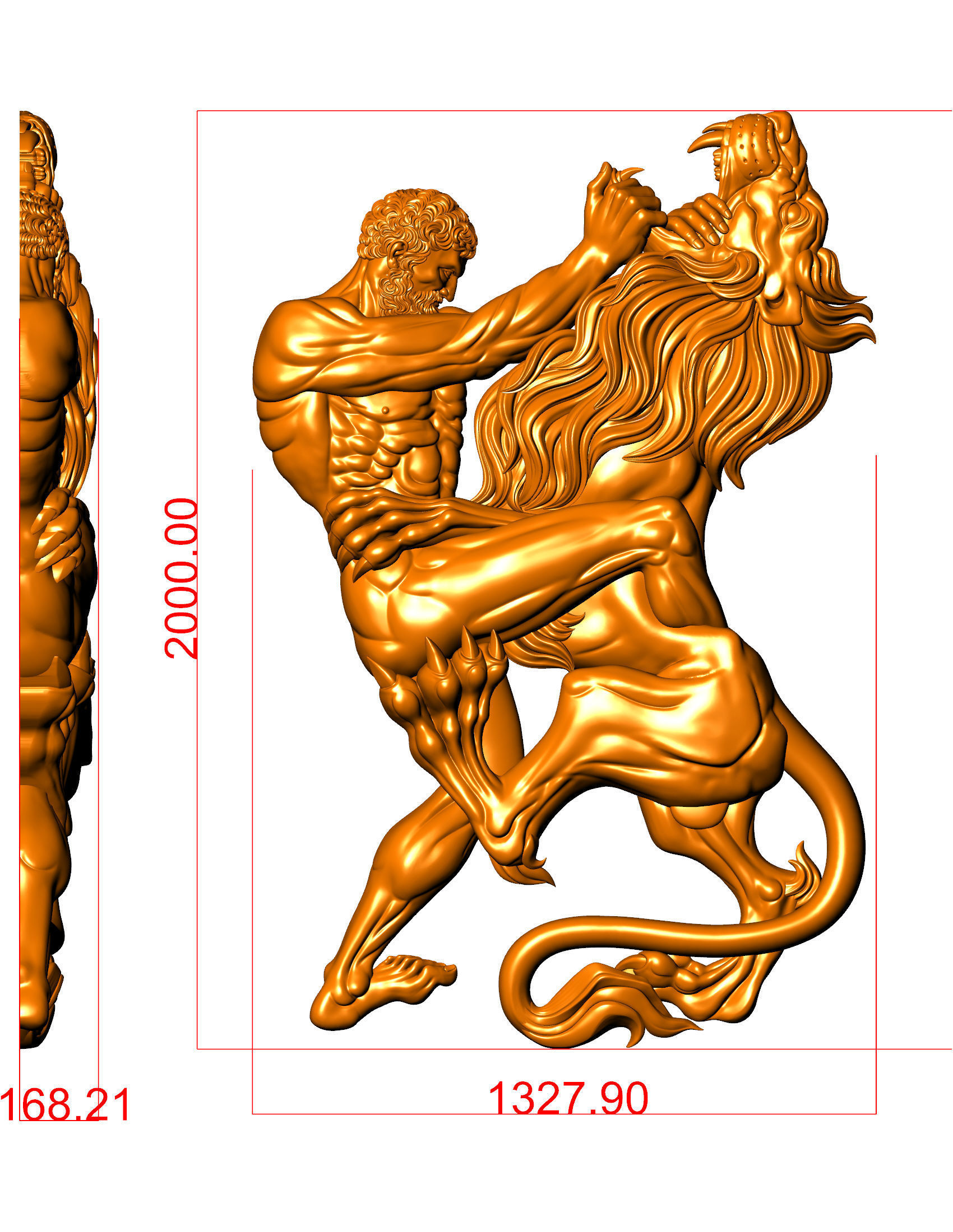 Hercules and the Nemean Lion 3D print model_2