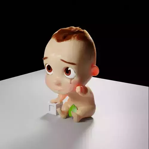 Baby Kid rigged character 3d model for animation