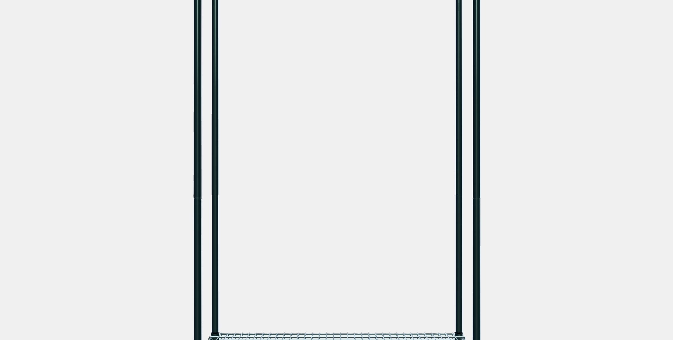 OMAR Bookcase with clothes rack Low-poly 3D model_11