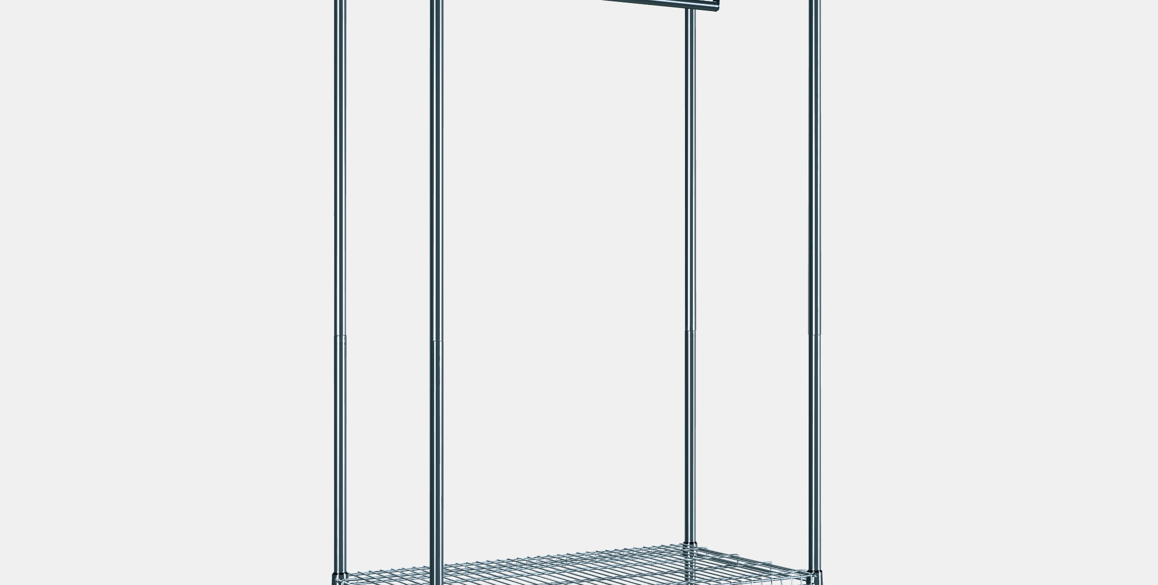 OMAR Bookcase with clothes rack Low-poly 3D model_2