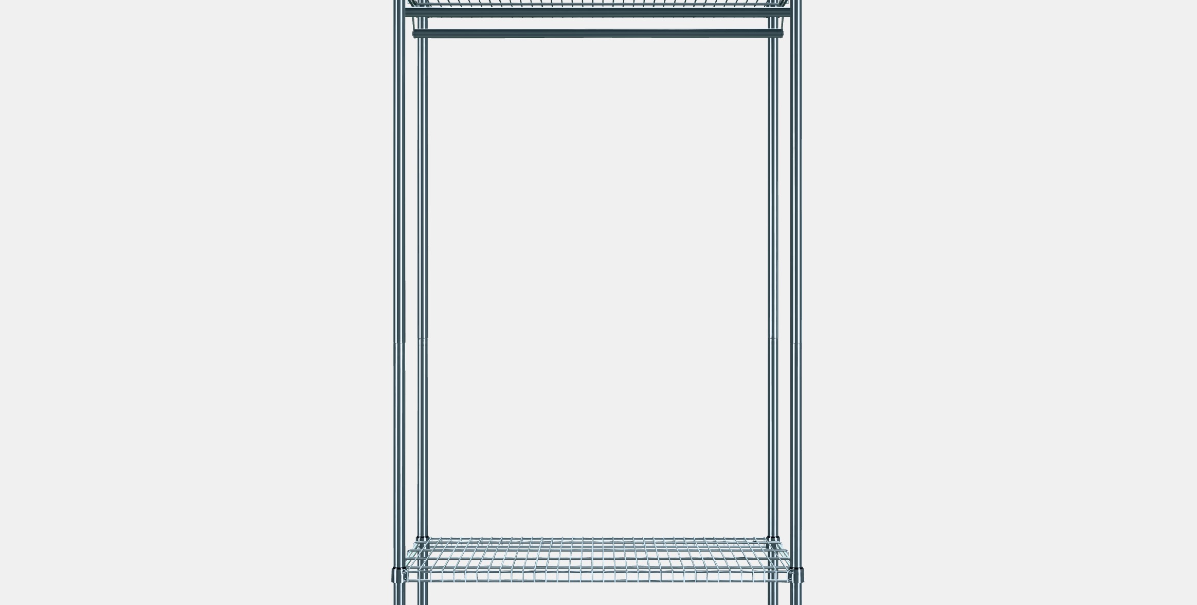 OMAR Bookcase with clothes rack Low-poly 3D model_15