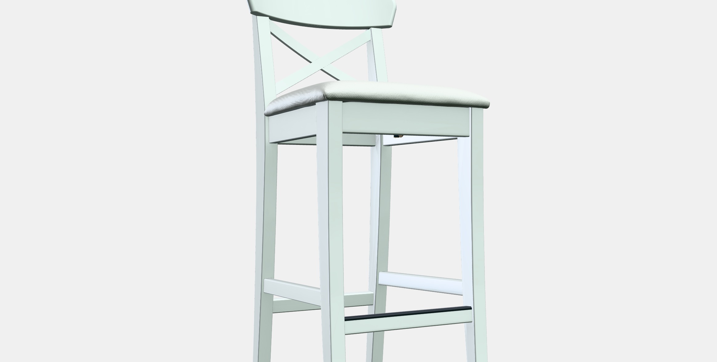 INGOLF Bar stool with backrest 1 Low-poly 3D model_9