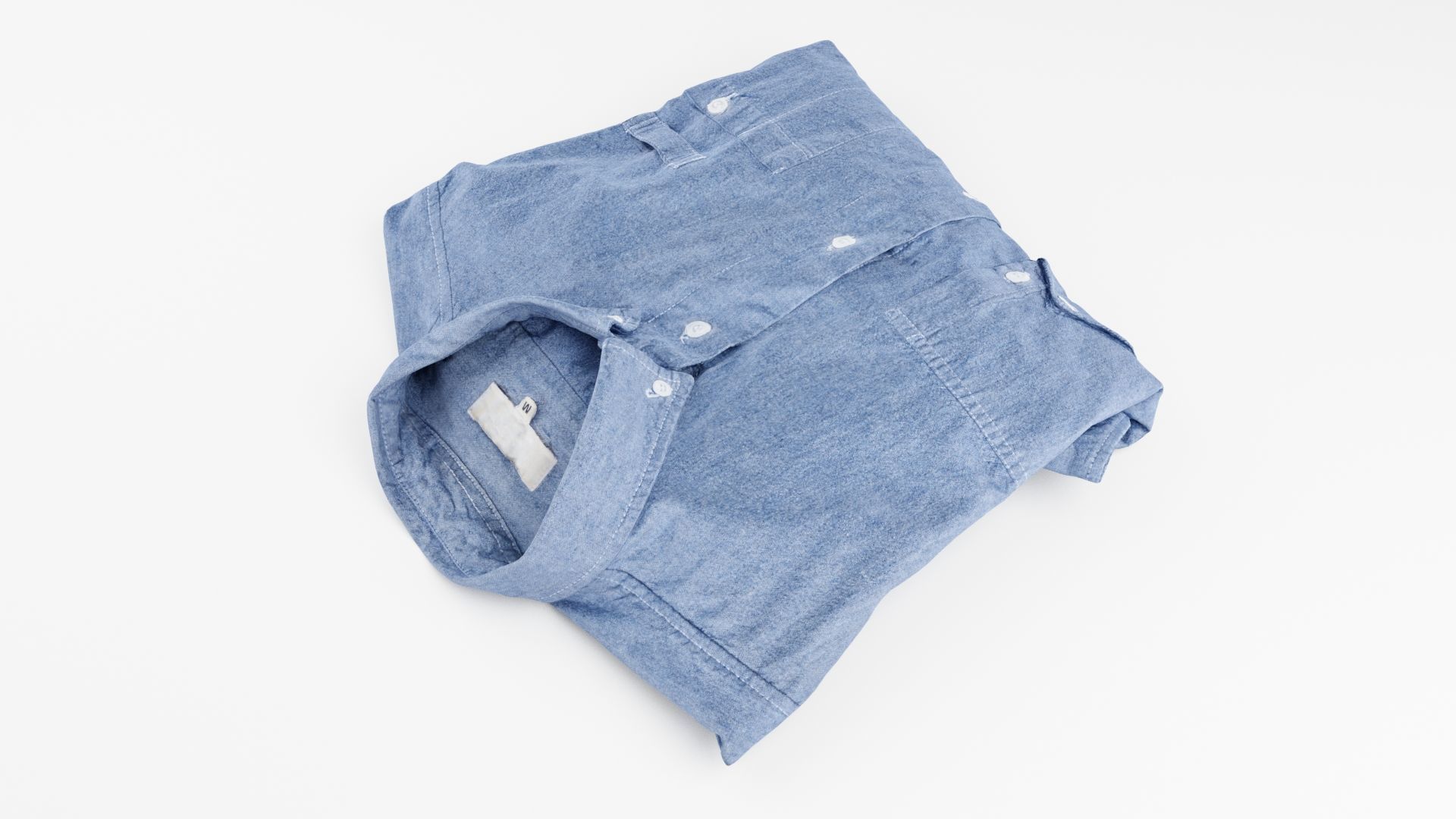 Blue generic folded shirt with business style clothing  3D model_3