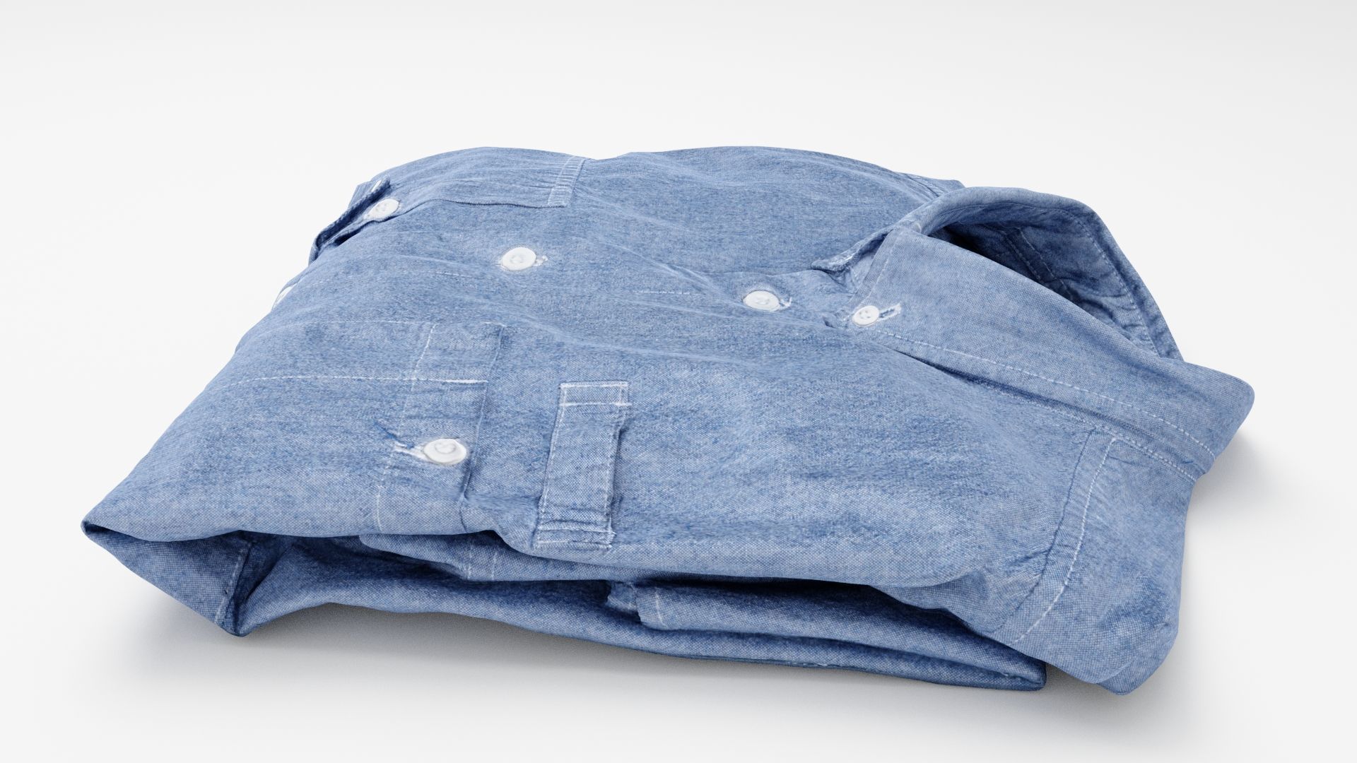 Blue generic folded shirt with business style clothing  3D model_1