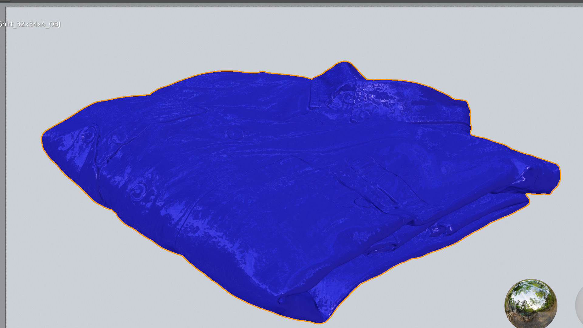 Blue generic folded shirt with business style clothing  3D model_4