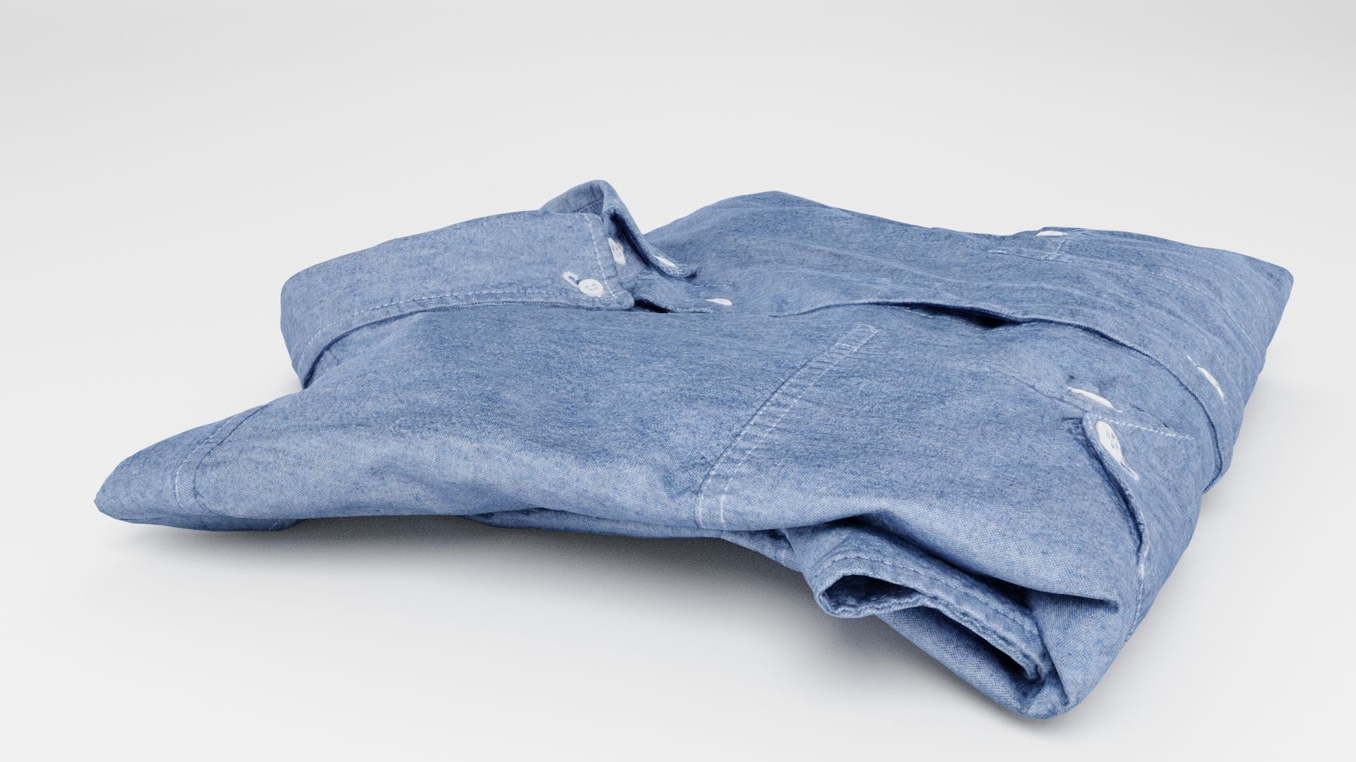 Blue generic folded shirt with business style clothing  3D model_6