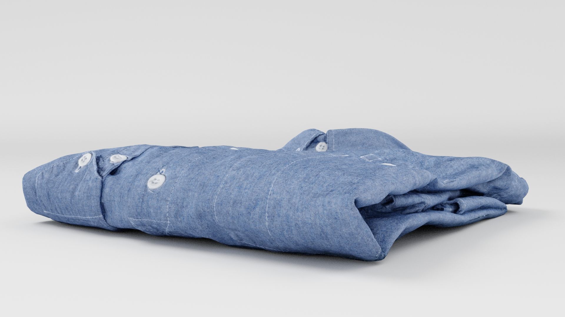 Blue generic folded shirt with business style clothing  3D model_2