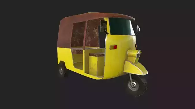 Pakistani auto Rickshaw Green 3D model