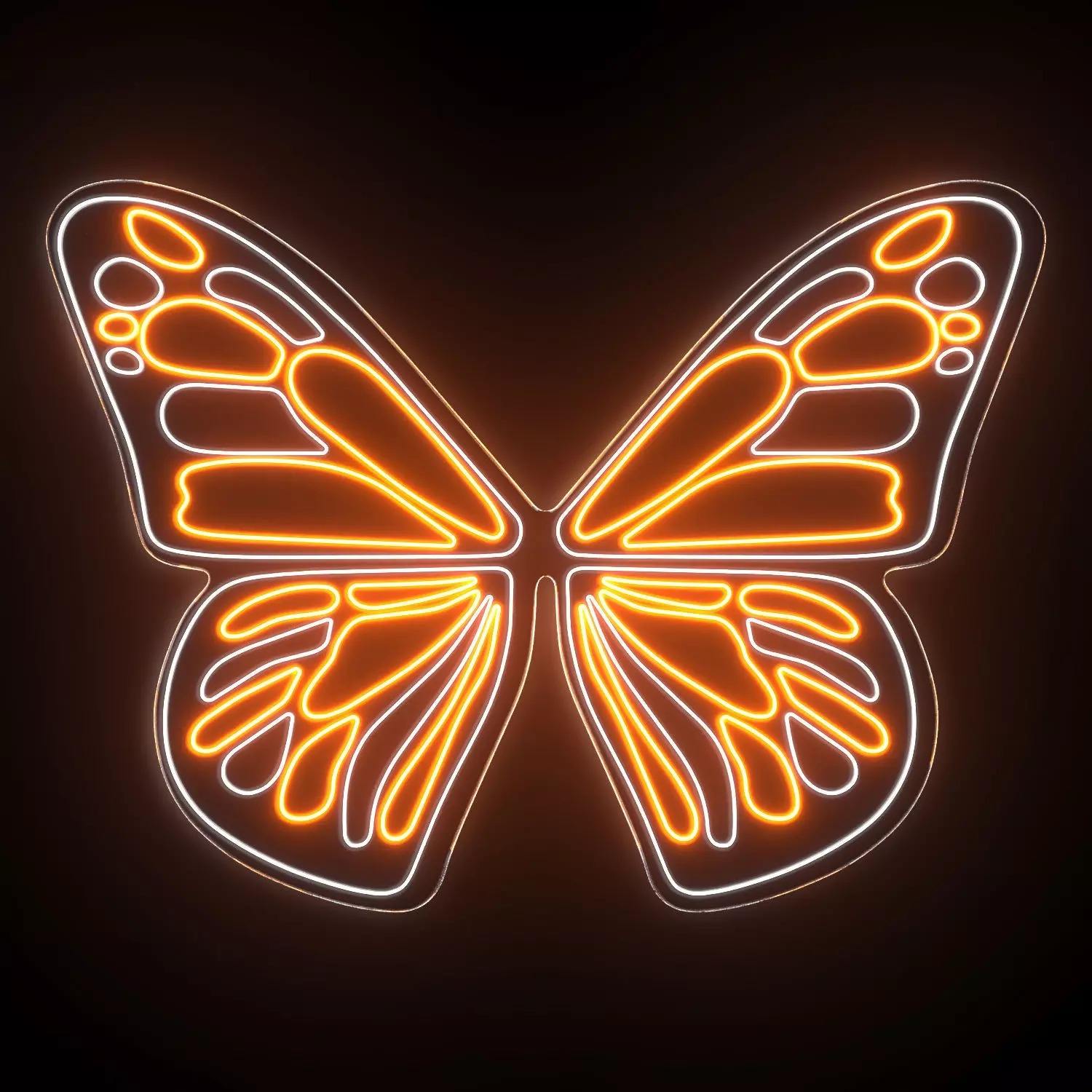 Butterfly Wings Neon Sign 3D model_0