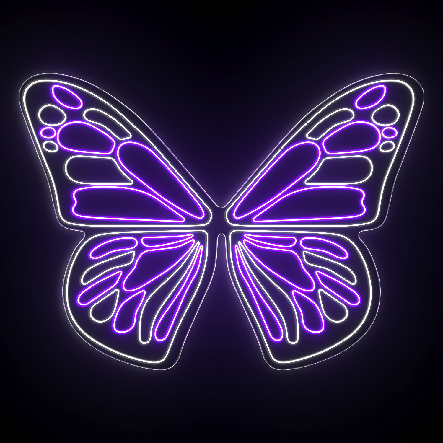 Butterfly Wings Neon Sign 3D model_2