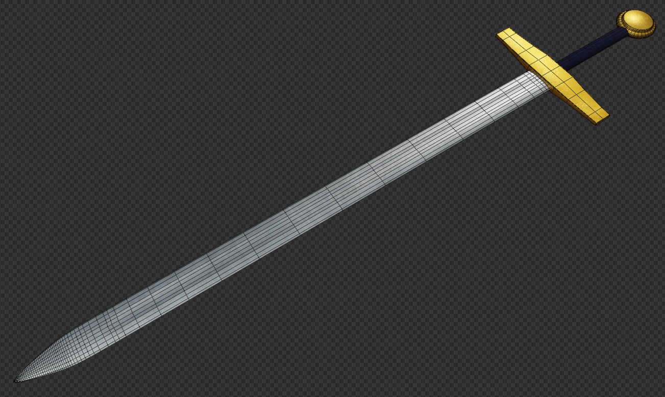 Medieval Sword Low-poly 3D model_3