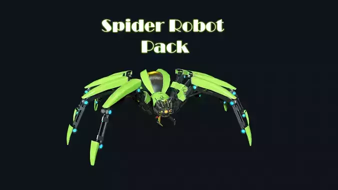 Spider Robot Pack Low-poly 3D model