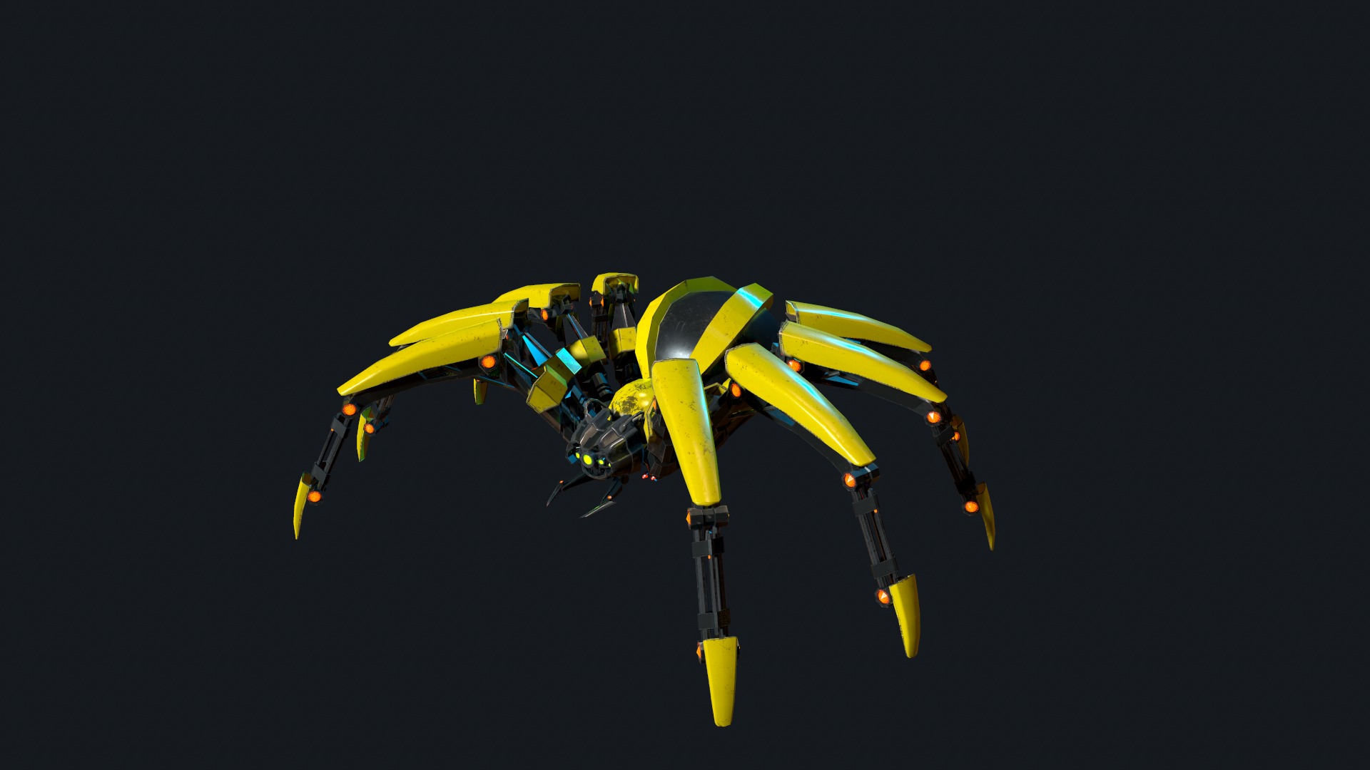 Spider Robot Pack Low-poly 3D model_12
